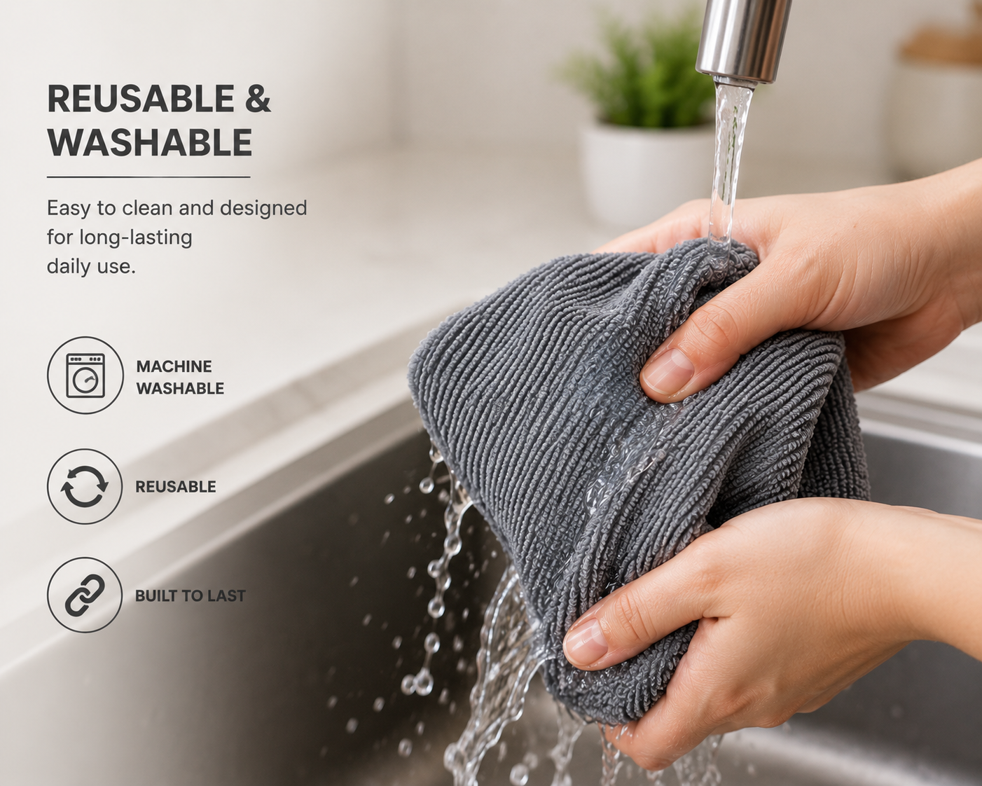 Magic Water Absorbing Kitchen Cloth – Reusable & Fast Drying Cleaning Mat