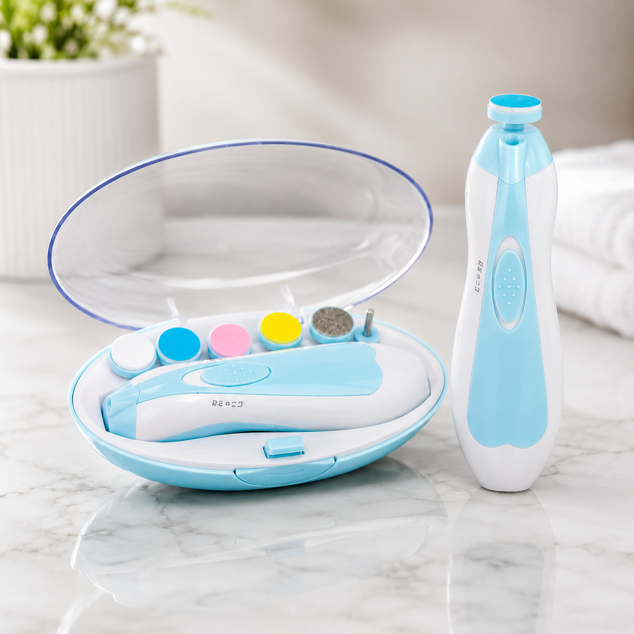 6-in-1 Baby Electric Nail Trimmer Kit with LED Light