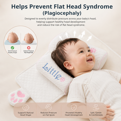 Premium Baby Head Shaping Pillow | Anti-Flat Head Support Cushion for Newborns