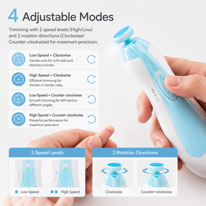 6-in-1 Baby Electric Nail Trimmer Kit with LED Light