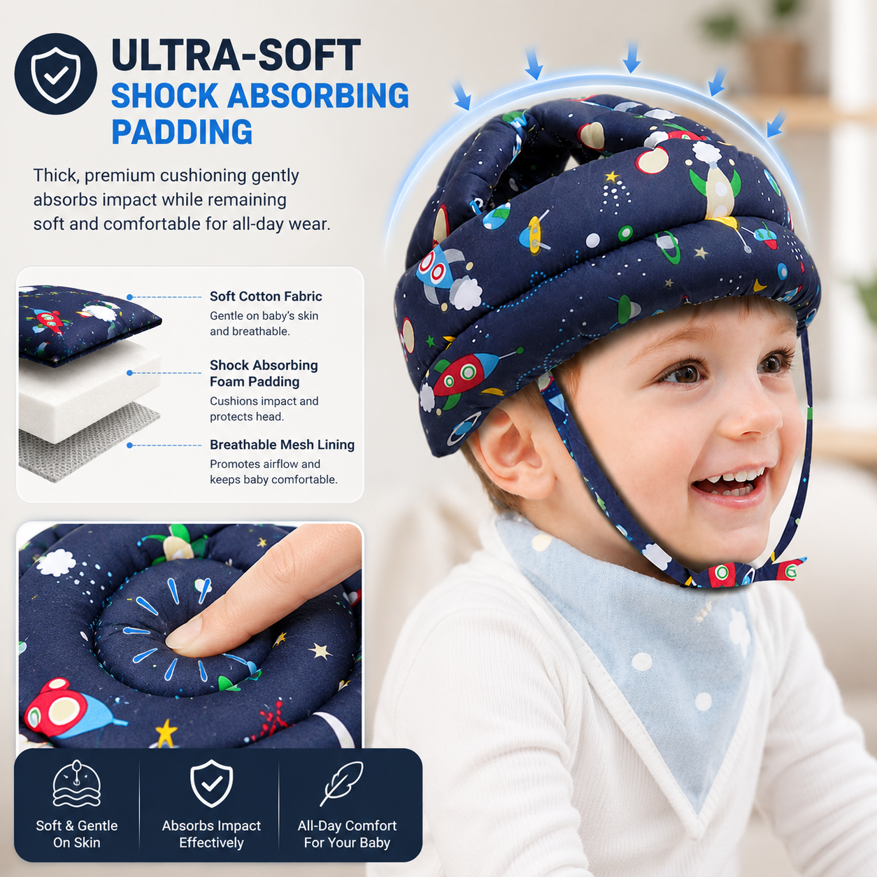 Baby Head Safety Helmet For Crawling Walking Baby Head Protectorㅤㅤ
