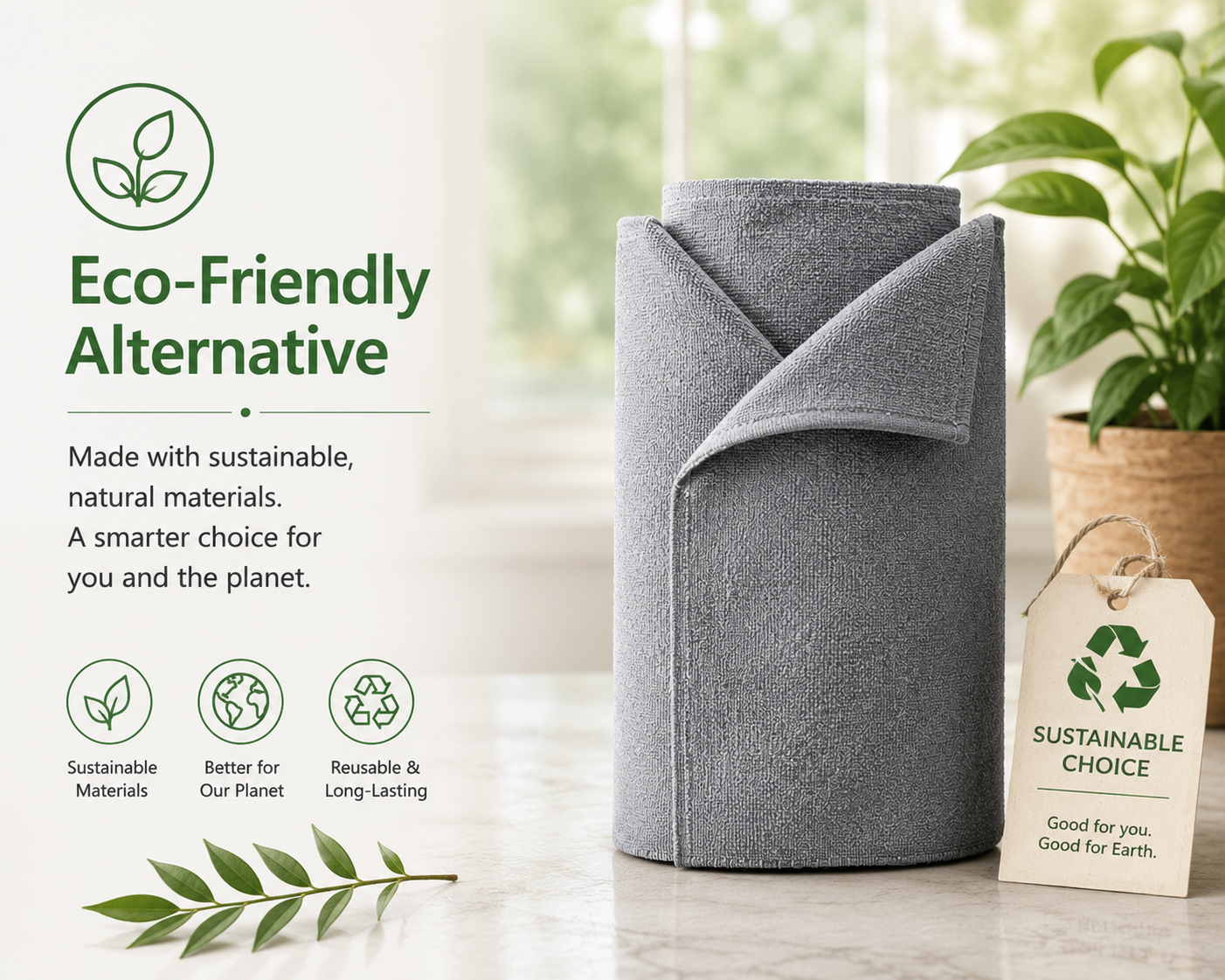 Magic Water Absorbing Kitchen Cloth – Reusable & Fast Drying Cleaning Mat