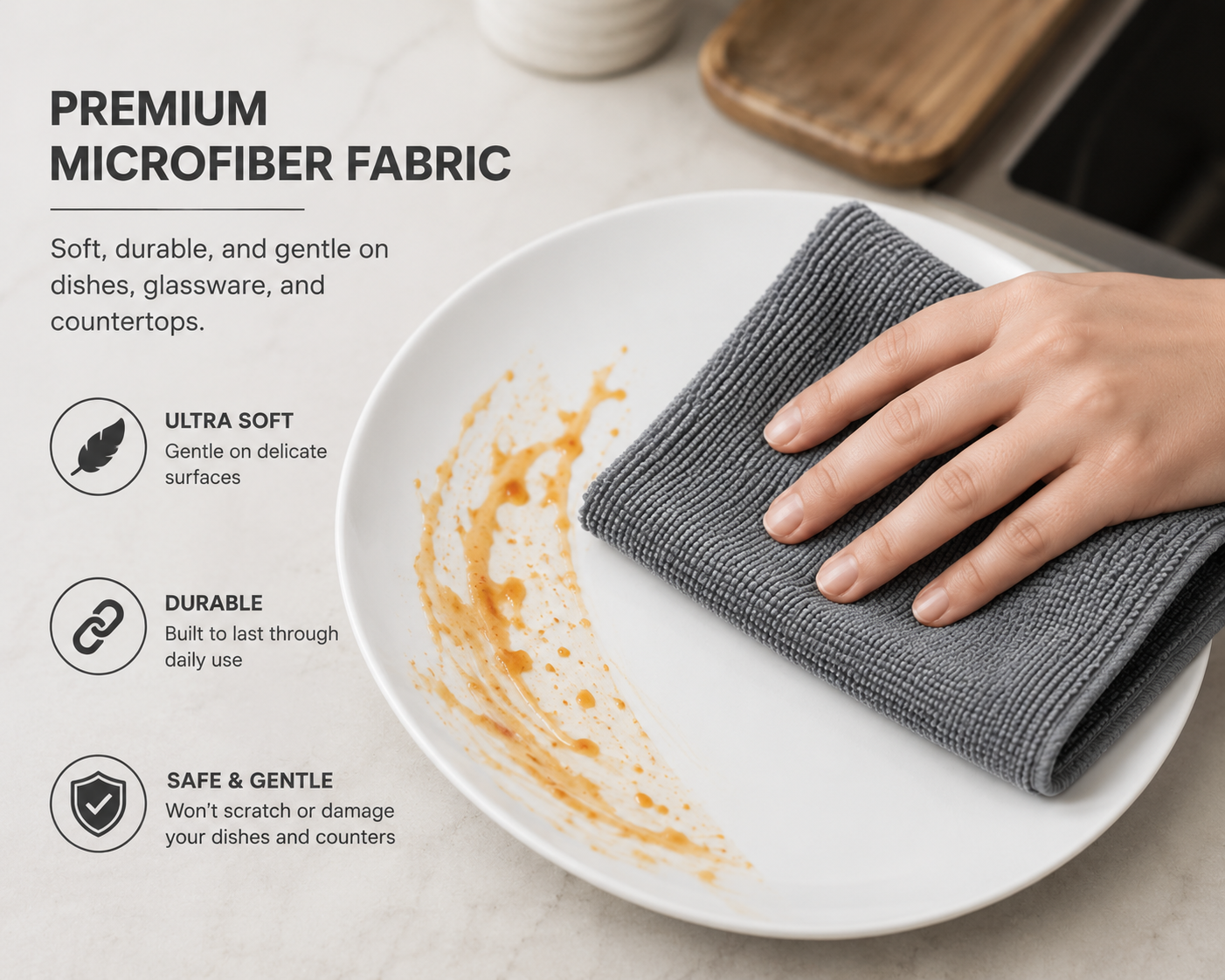 Magic Water Absorbing Kitchen Cloth – Reusable & Fast Drying Cleaning Mat