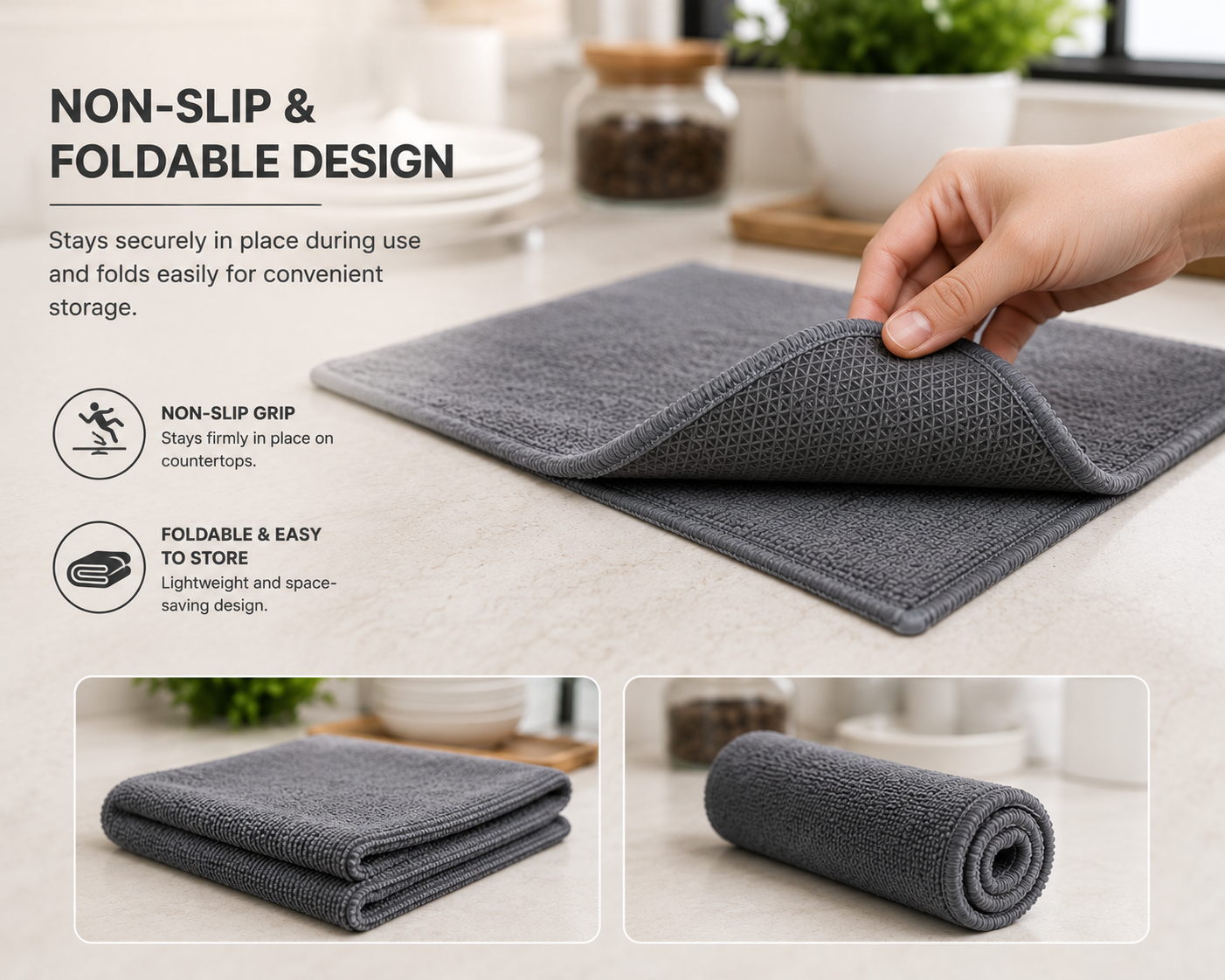 Magic Water Absorbing Kitchen Cloth – Reusable & Fast Drying Cleaning Mat