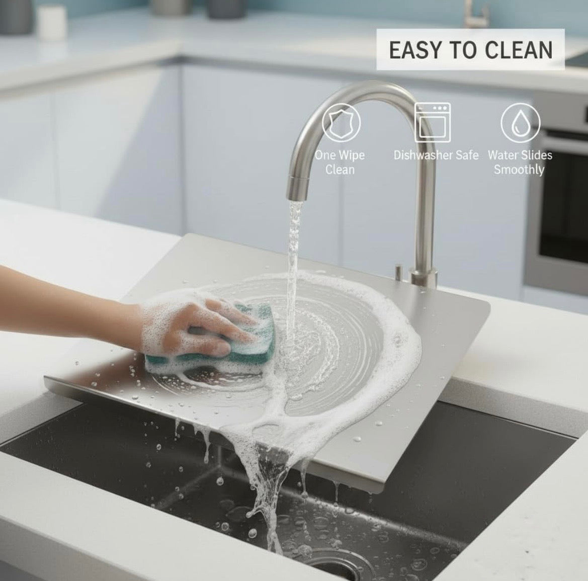 Premium Stainless Steel Rolling Board with Measurement Scale | Anti-Slip Pastry & Dough Board