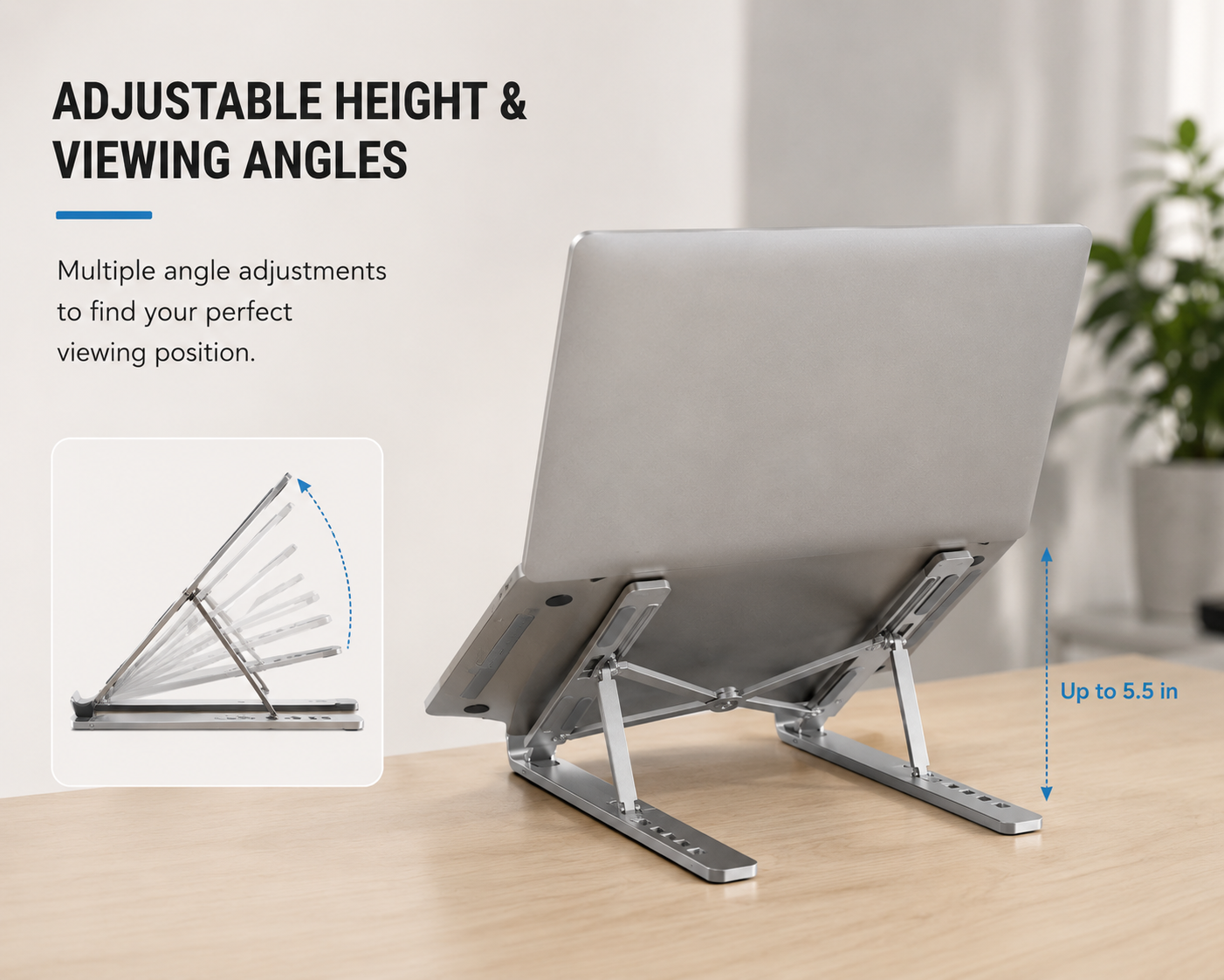 Premium Foldable Adjustable Aluminum Laptop Stand