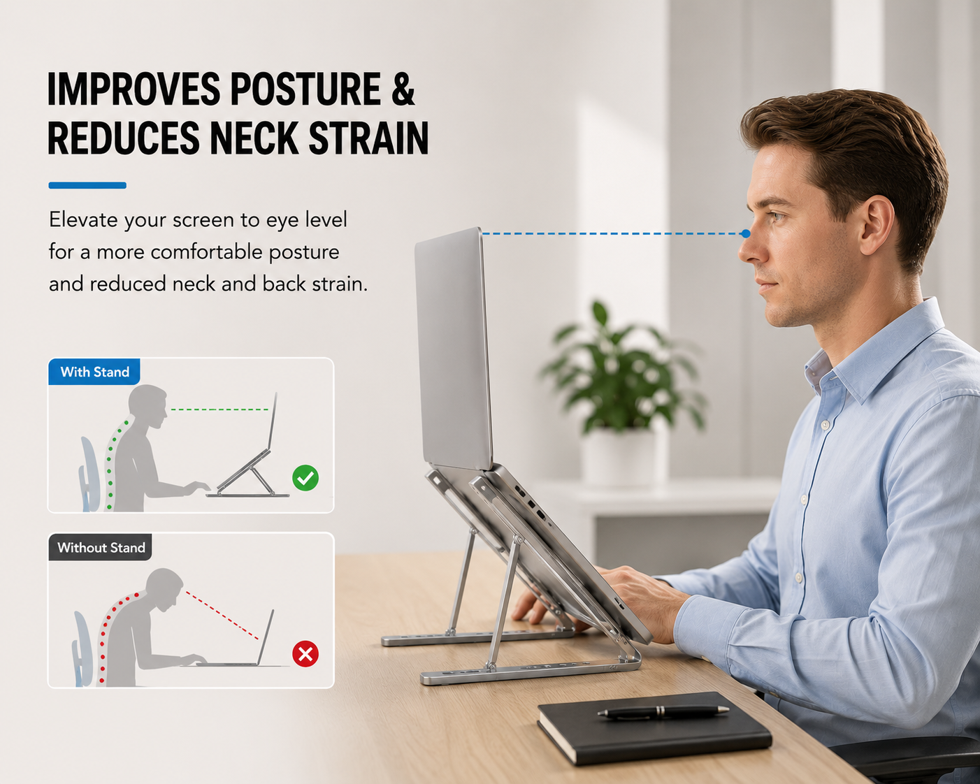 Premium Foldable Adjustable Aluminum Laptop Stand