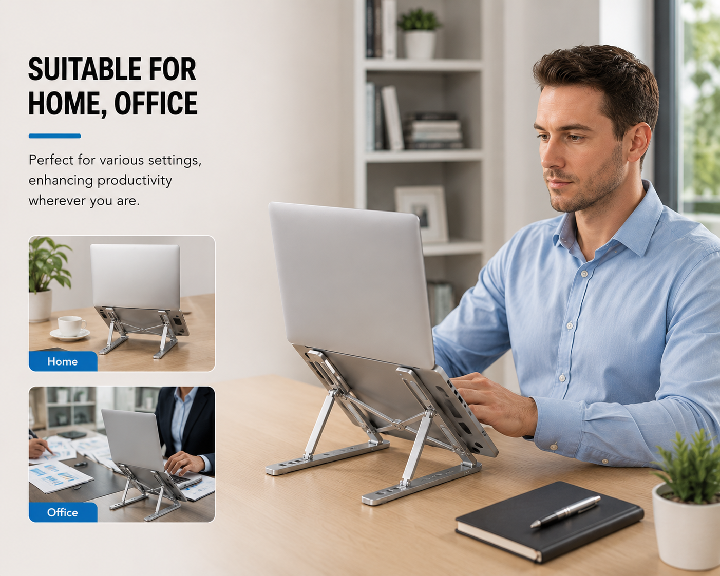 Premium Foldable Adjustable Aluminum Laptop Stand