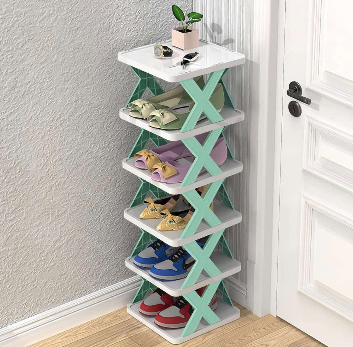 6-Tier Stackable Shoe Rack Organizer – Compact Storage Shelf