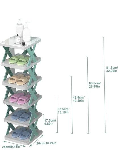 6-Tier Stackable Shoe Rack Organizer – Compact Storage Shelf