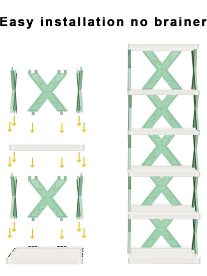 6-Tier Stackable Shoe Rack Organizer – Compact Storage Shelf