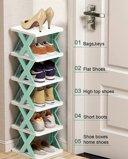 6-Tier Stackable Shoe Rack Organizer – Compact Storage Shelf